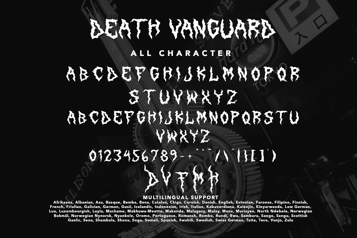 Death Vanguard, a Blackletter Font by HATFSTUDIO (Photo 7 of 8)