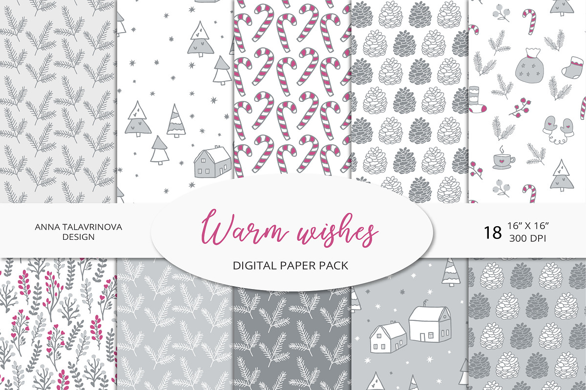 Christmas Clipart Pattern Bundle, a Background Graphic by Cozy pattern shop (Photo 20 of 23)