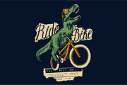 T-Rex Riding Bicycle, a Sport Illustration by hand draw (Thumbnail 1 of 3)