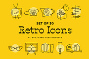 Retro Line Icons, an Outline Icon by The Goods (Thumbnail 1 of 5)