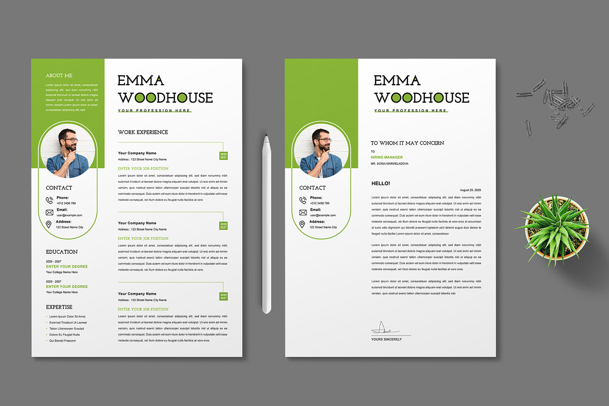 Resume Template Design Layout, a Resume Template by MightyDesign (Photo 1 of 8)