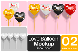 Love Balloon Mockup, a Merchandise Mockup by Permadi Creative