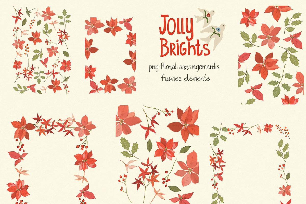 Christmas Backgrounds & Frames, a Decorative Illustration by whiteheartdesign (Photo 15 of 20)