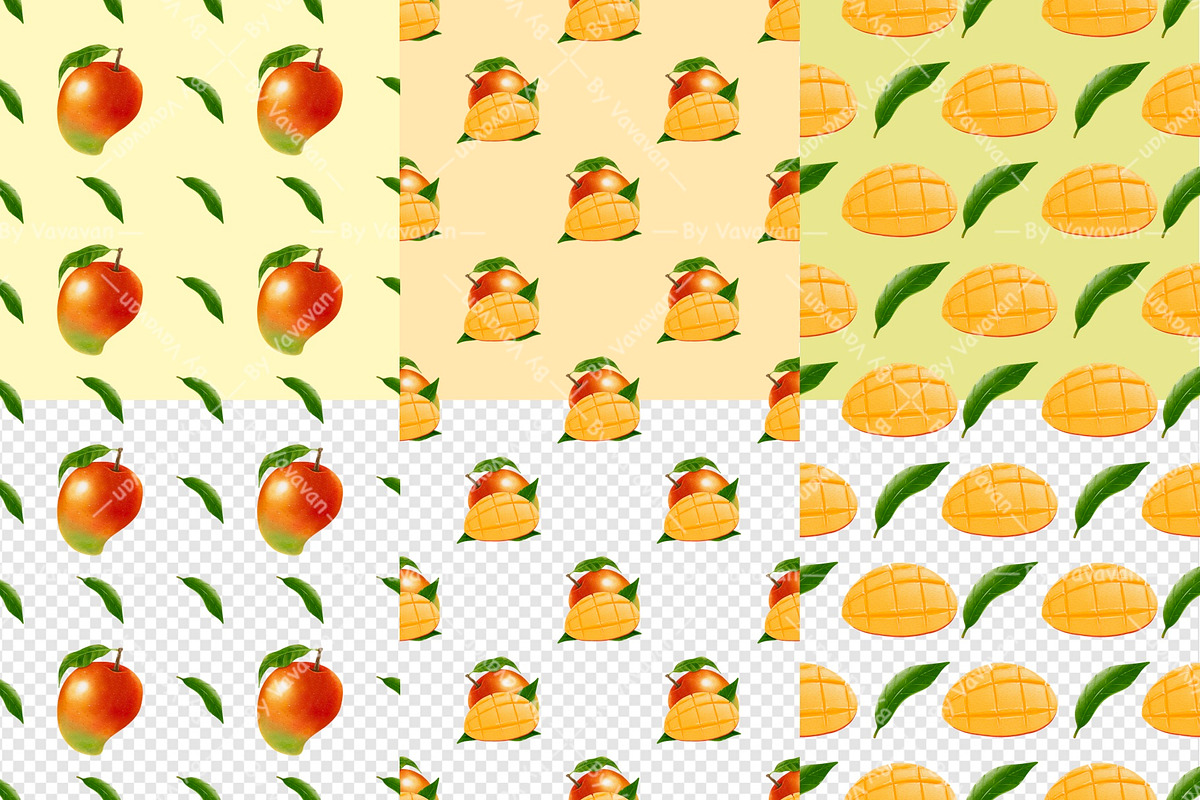 Watercolor Mango Fruit Clipart, a Food Illustration by Vavavan Artwork (Photo 5 of 5)
