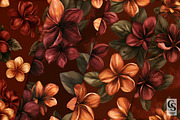 Moody Fall Plumeria Seamless Pattern, a Pattern Graphic by Creative Store (Thumbnail 2 of 5)
