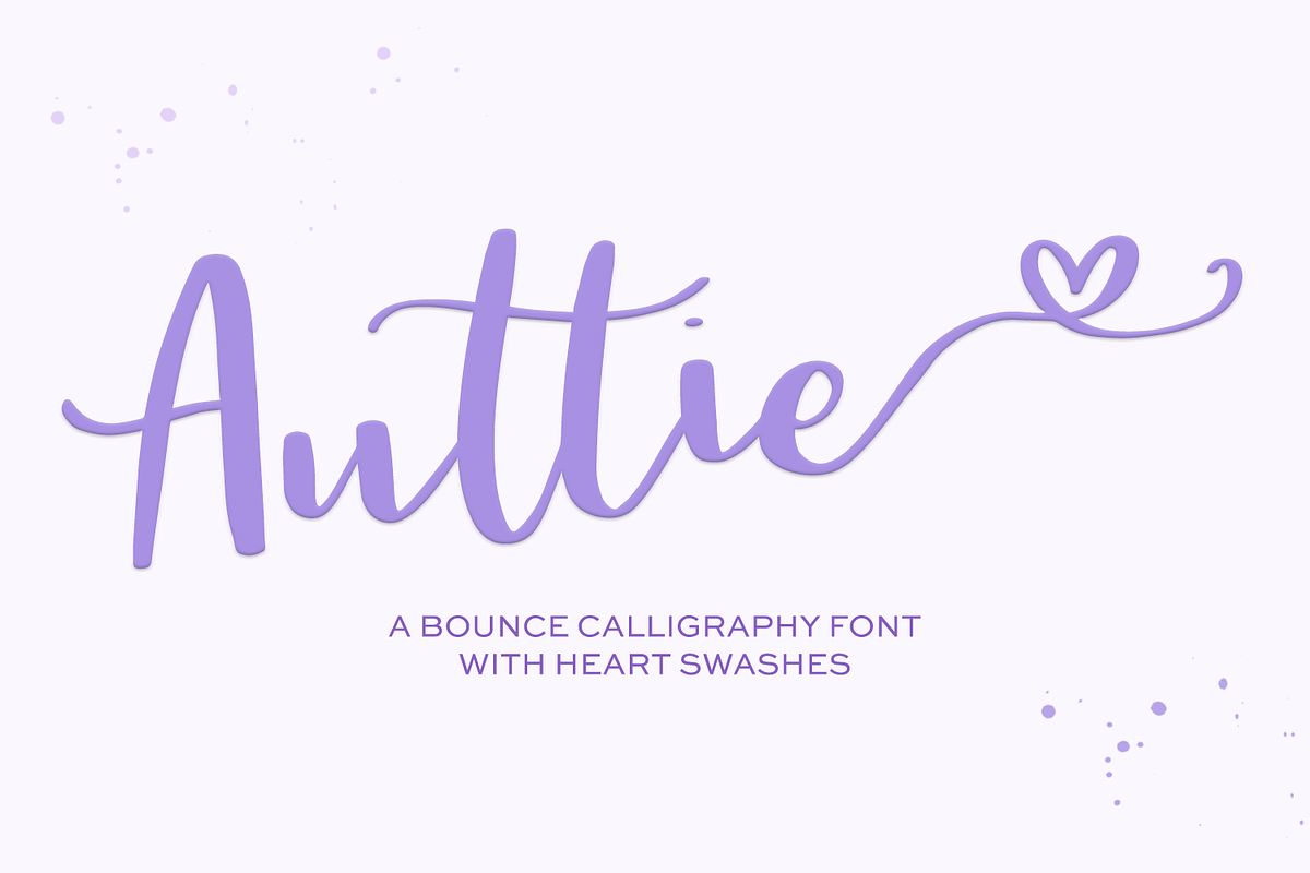 Auttie Calligraphy Font with Hearts, a Script Font by Beck McCormick (Photo 1 of 8)