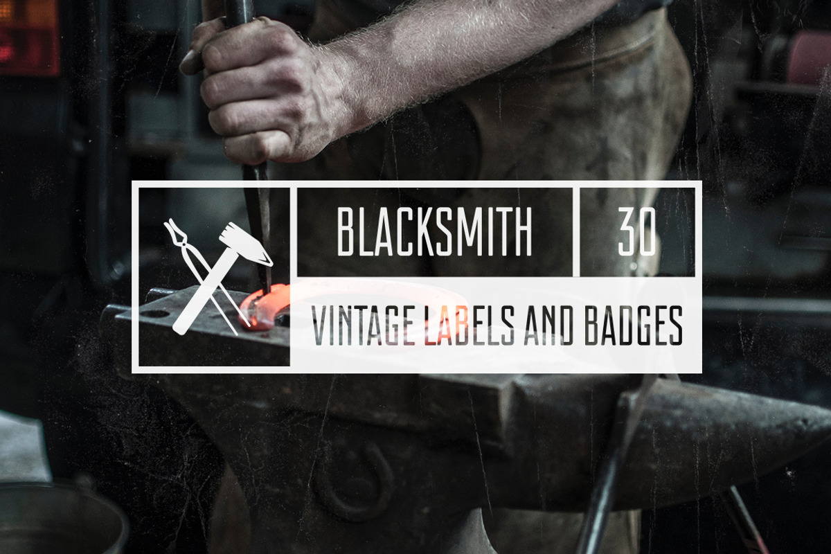 Vintage Blacksmith Labels & Badges, a Branding & Logo Template by Lustra Frisk (Photo 1 of 4)