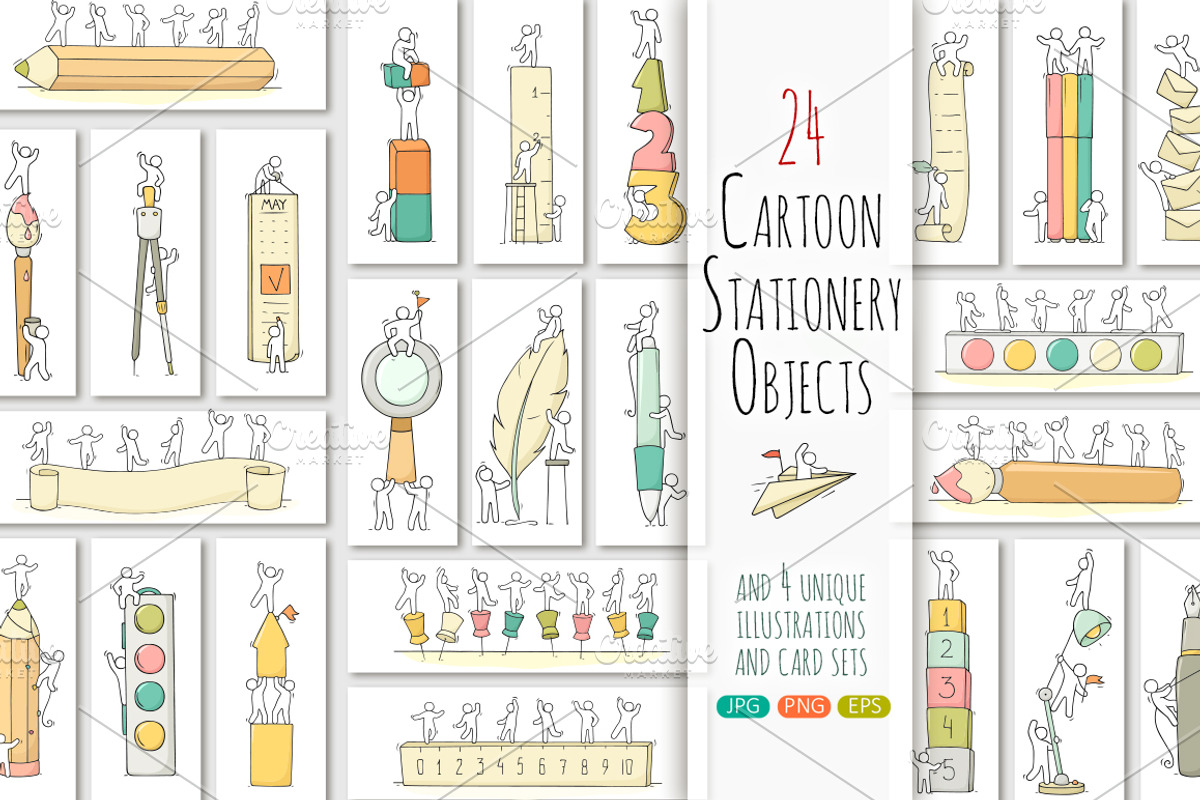 Cartoon stationery with People, an Education Illustration by Sapunkele (Photo 1 of 5)