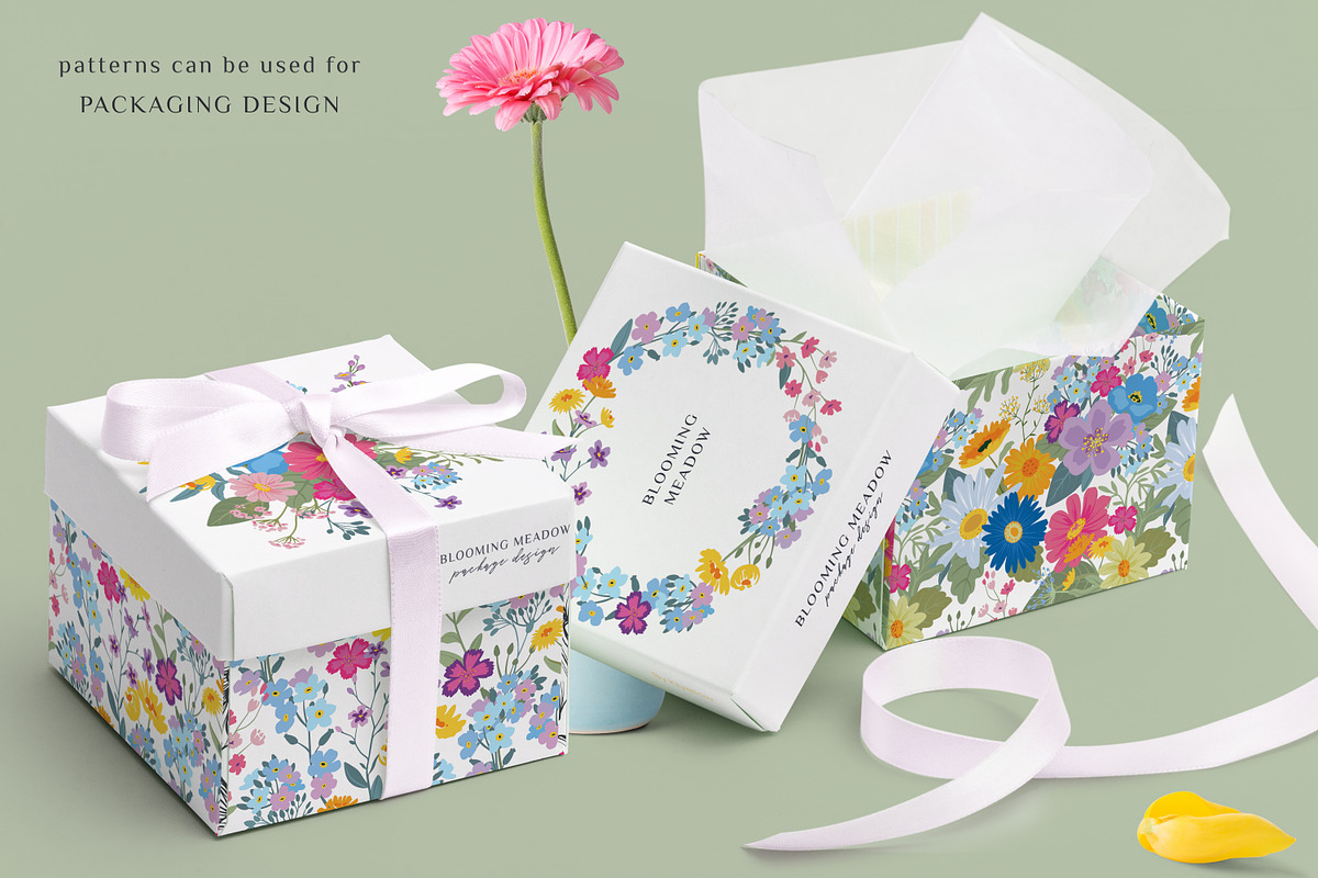 Blooming Meadow Vector Set, a Pattern Graphic by Molly art (Photo 6 of 13)