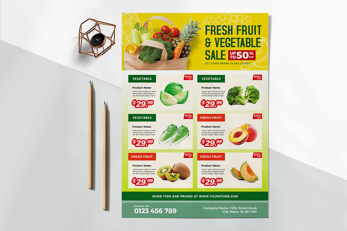 Supermarket Grocery Flyer Template, a Flyer Template by jobnabru (Photo 2 of 2)