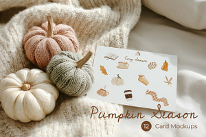 Pumpkin Season – 12 Card Mockups, a Mockup by NikiArts