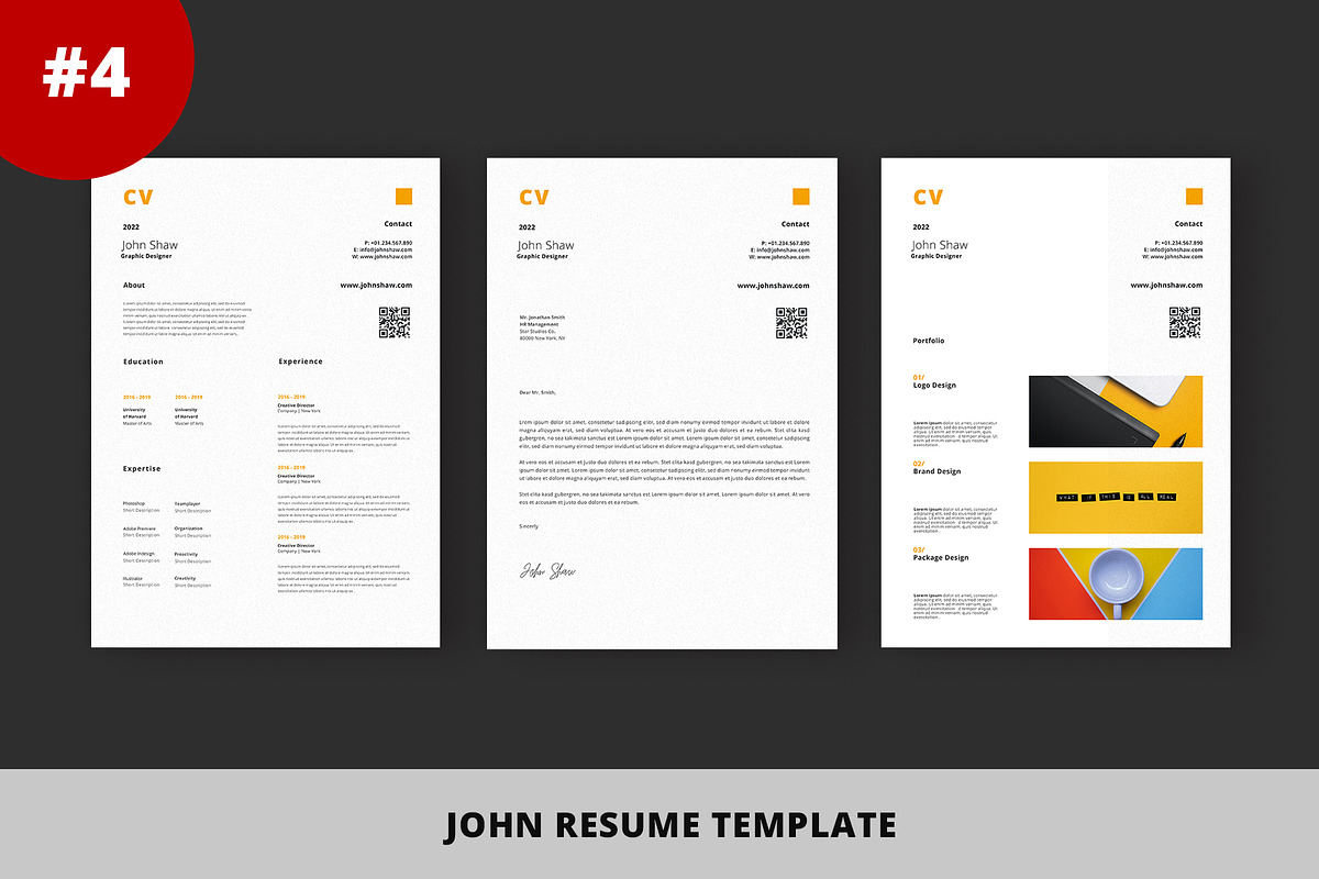 Resume Template Bundle - Vol 04, a Resume Template by Nina Shaw (Photo 5 of 12)