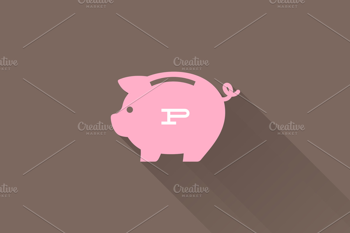 Flat piggy bank icon, an Icon by elena_andreeva