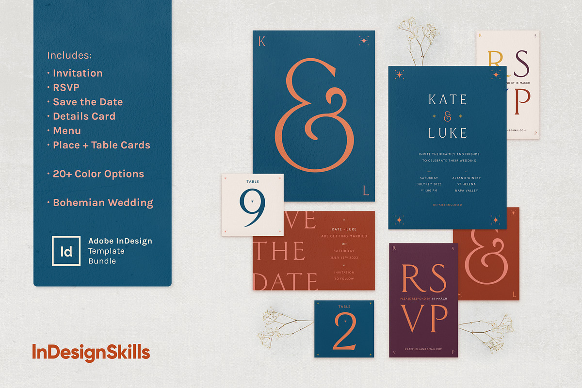 Wedding Stationery Template Kit, an Invitation Template by InDesignSkills (Photo 4 of 13)