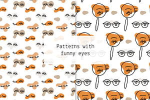 Patterns with funny eyes, a Pattern Graphic by Lyolya Profitrolya