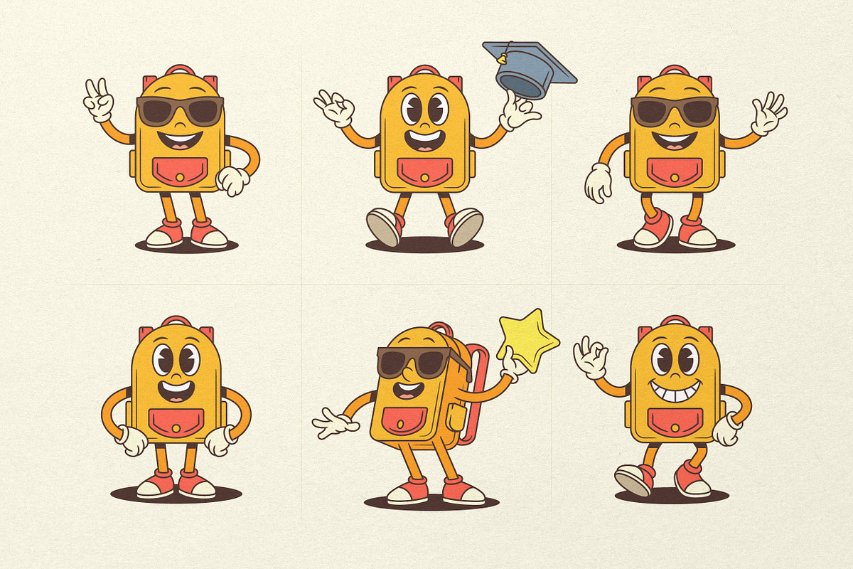 Backpack Cartoon Mascot Character, an Education Illustration by Vasya Kobelev (Photo 6 of 8)