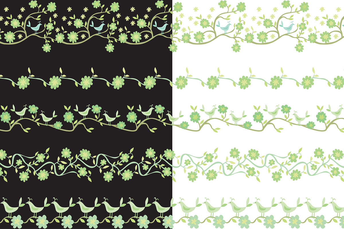 Set 130 - 5 seamless borders, a Decorative Illustration by Little Bird (Photo 2 of 2)