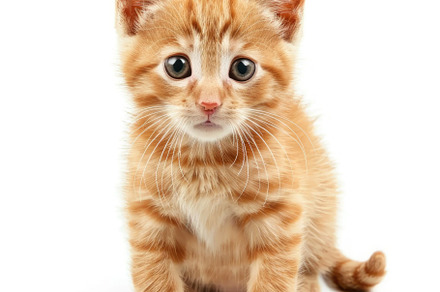 A Fluffy Ginger Kitten Posing with Innocence - Generative AI, an Animal Photo by José Manuel Gelpi