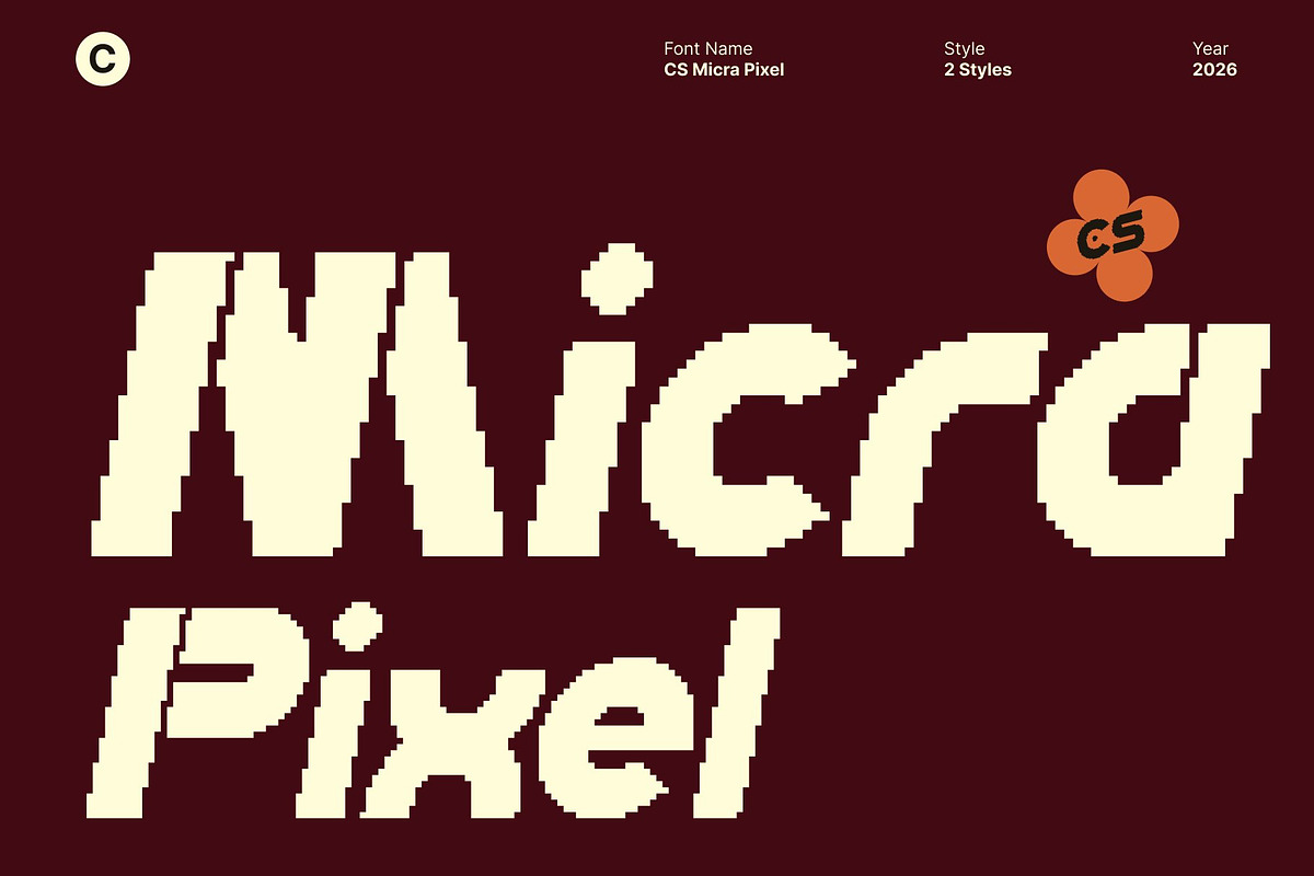 CS Micra Pixel, a Sans Serif Font by Craft Supply Co. (Photo 1 of 8)