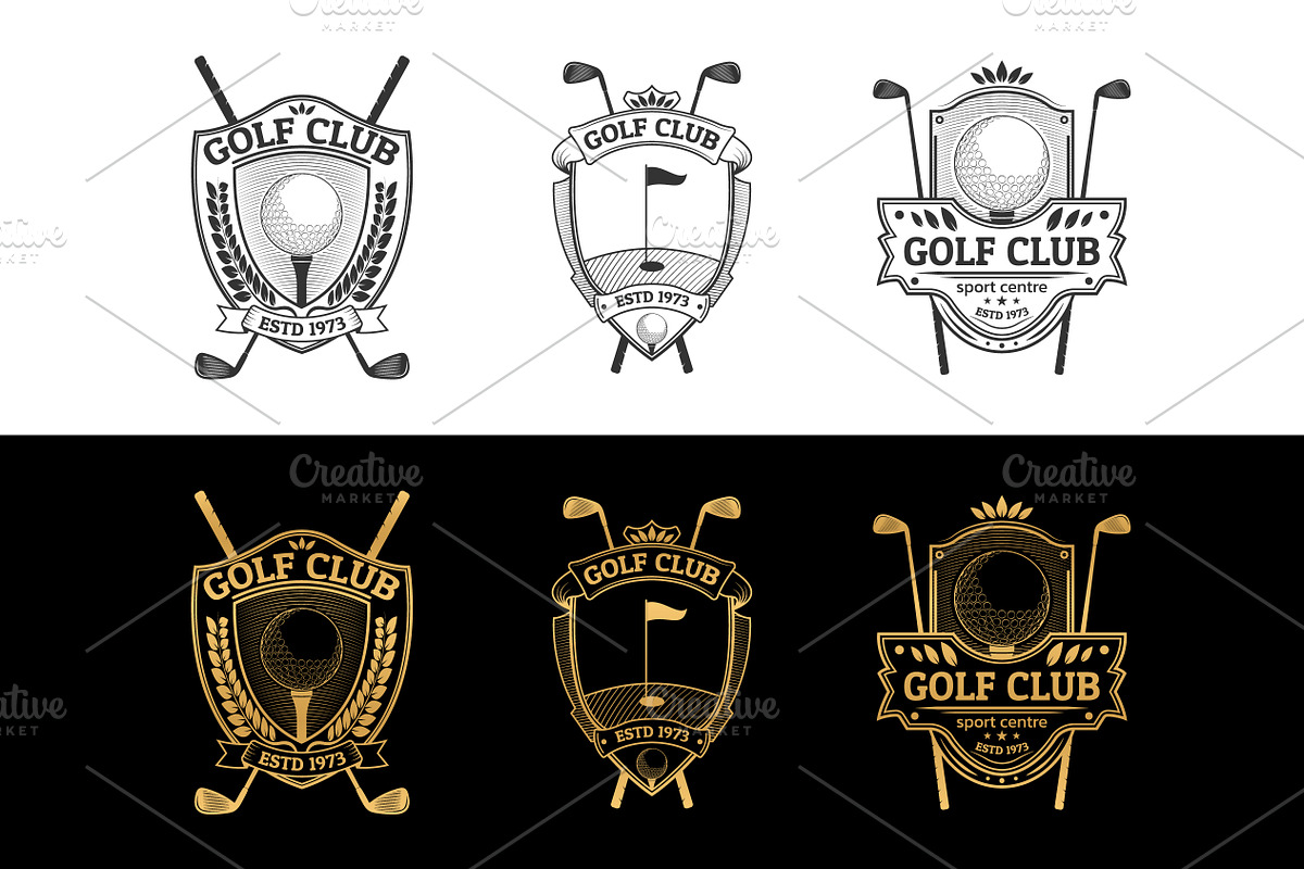 Golf club logo, icon or badge set., a Graphic by VM25