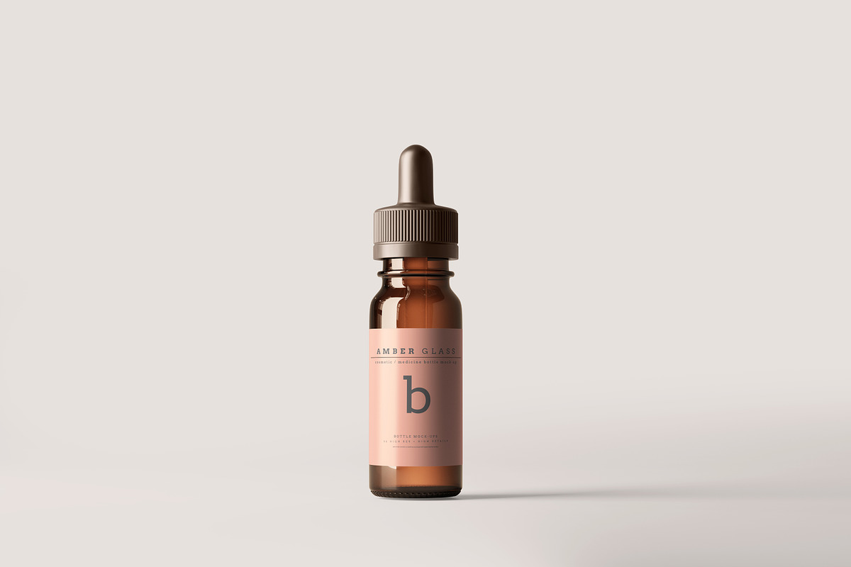 Amber Glass Dropper Bottle Mockups, a Cups & Container Mockup by pmvch (Photo 2 of 20)