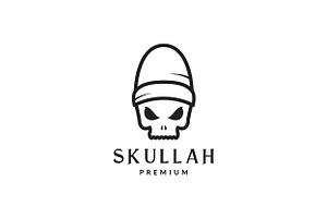 Skull With Hat Beanie Logo Design