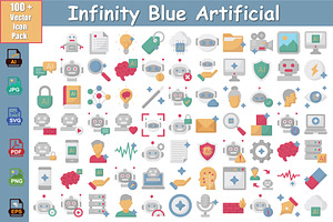 Infinity Blue Artificial Icons Pack, an Icon by Vector Portal
