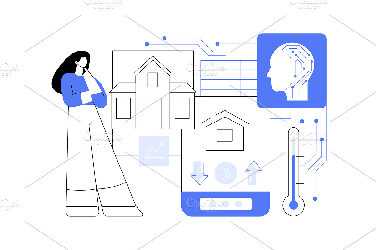 AI Smart Thermostats abstract, a Technology Illustration by Visual Generation