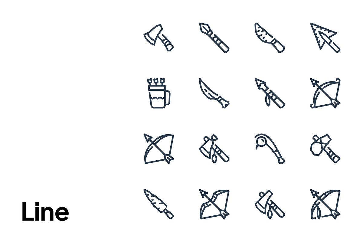 Native American Hunting Tools Icon, an Outline Icon by Eklip Studio (Photo 3 of 4)