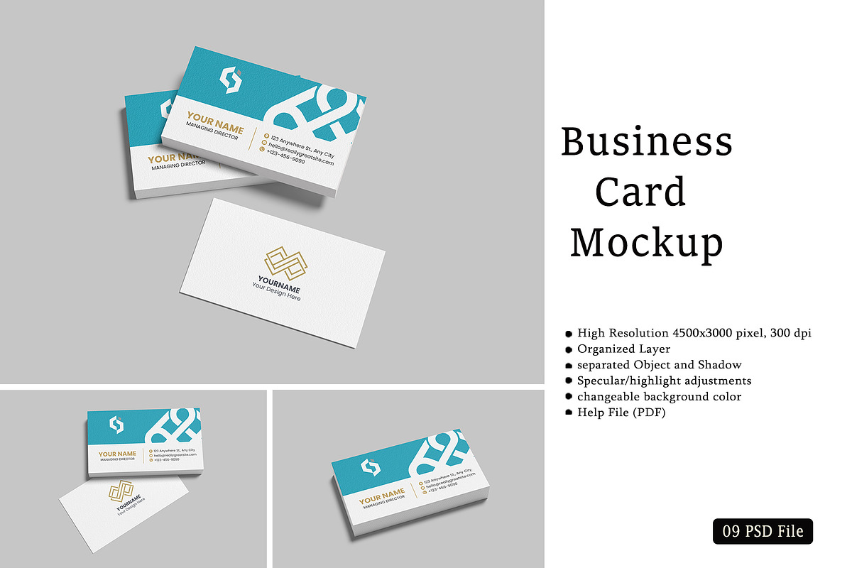Business Card Mockup, a Product Mockup by rizalamora (Photo 1 of 10)
