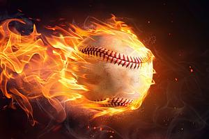 Fiery Baseball in Motion, a Sports & Recreation Photo by Ales Munt