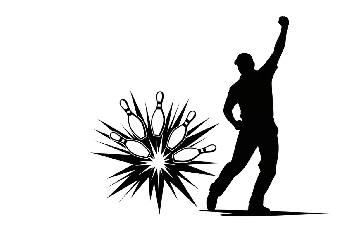 Dynamic bowling player silhouette, an Illustration by Amazin_art (Photo 18 of 31)
