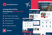 Immigrationcare Elementor Kit, a WordPress Template by Techeshta Solutions (Thumbnail 1 of 6)