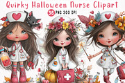 Quirky Halloween Nurse Clipart, a Seasonal Illustration by fashionaddict (Thumbnail 1 of 7)