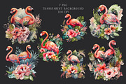 Watercolor Tropical Flamingos, an Animal Illustration by Vasmila (Thumbnail 7 of 9)