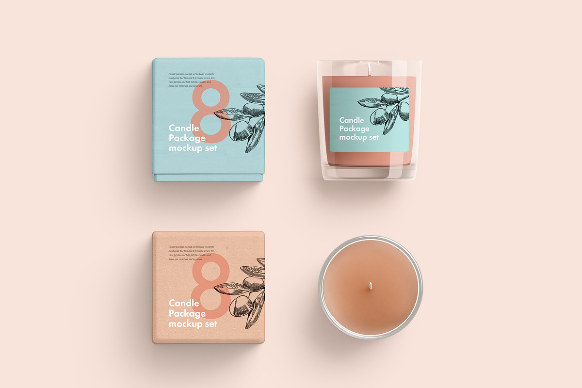 Candle glass and box packaging, a Household Mockup by GraphicWave (Photo 7 of 7)