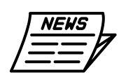 Newspaper icon, an Outline Icon by Sumberpangan (Thumbnail 2 of 5)