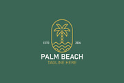 Palm beach logo palm tree sea waves, a Branding & Logo Template by Signatoro (Thumbnail 1 of 3)