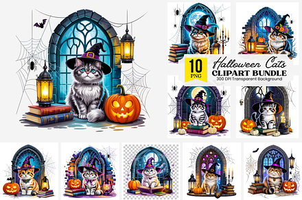 Halloween Cat PNG Bundle
