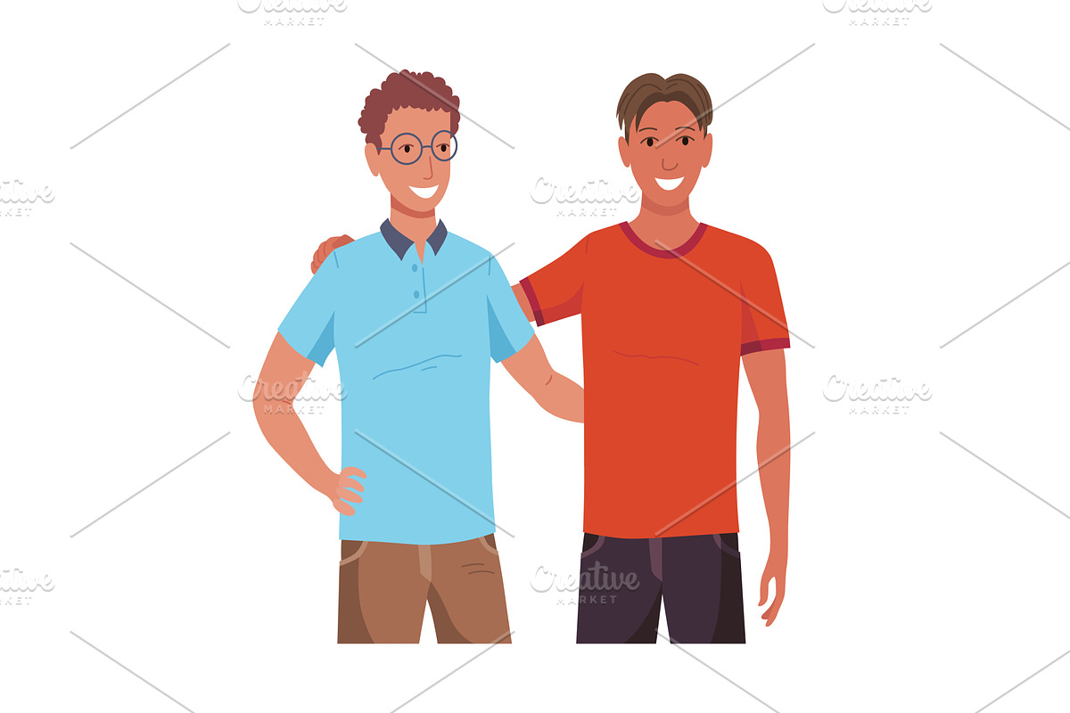 People hugging together with, a Person Illustration by Things for designers
