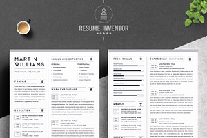 Resume Instant Download, Creative CV