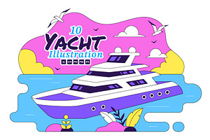 10 Luxury Yacht Illustration, an Illustration by denayunebgt