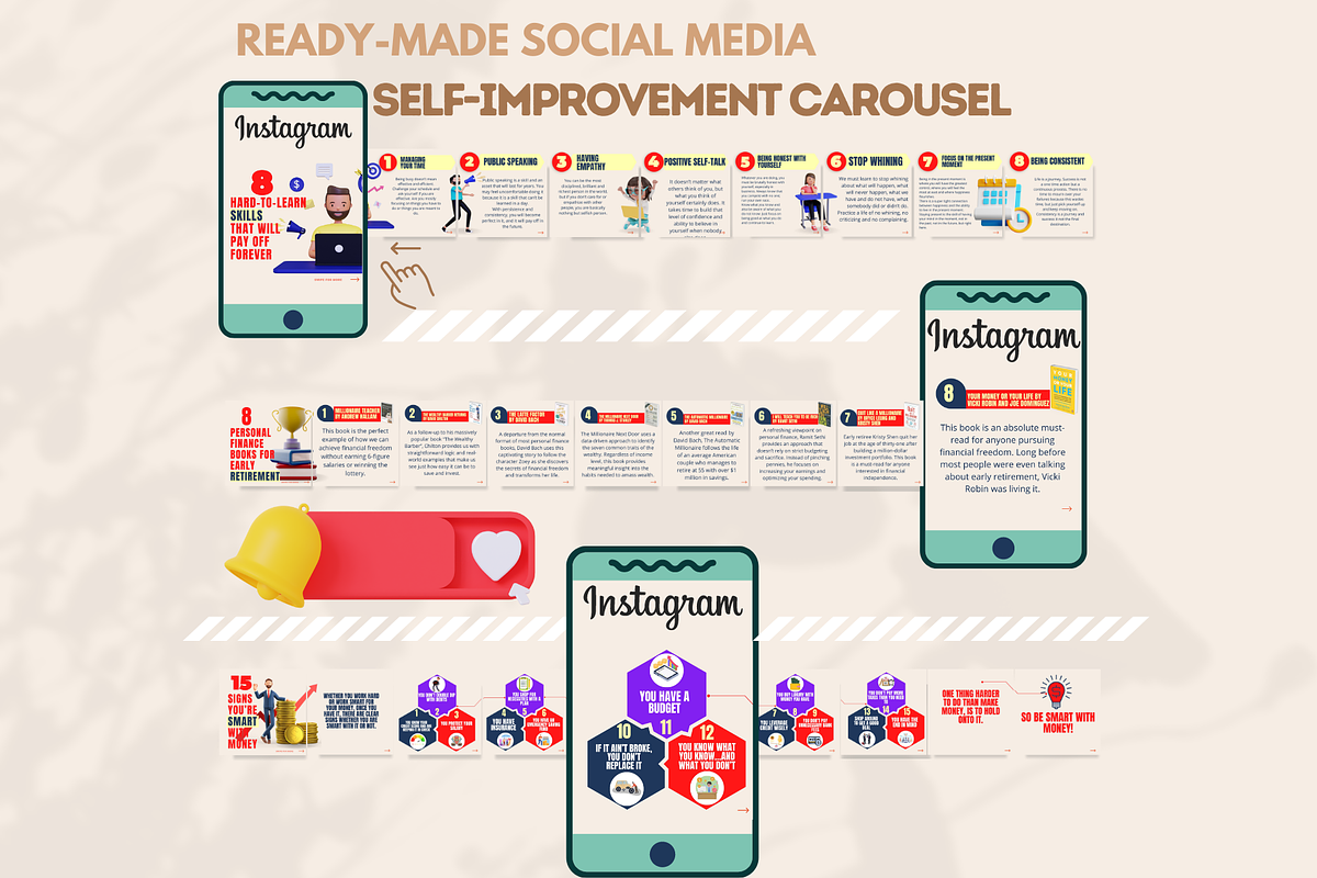 150 Self Improvement Templates, a Social Media Template by Viral Content Design (Photo 4 of 9)