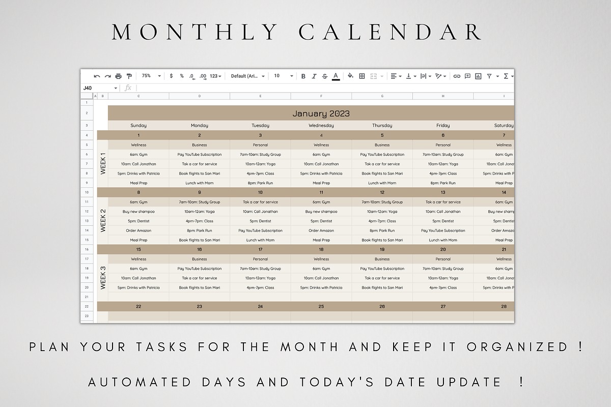 To-Do List & Monthly Calendar Sheet, a Templates & Theme by BRANDcontent
