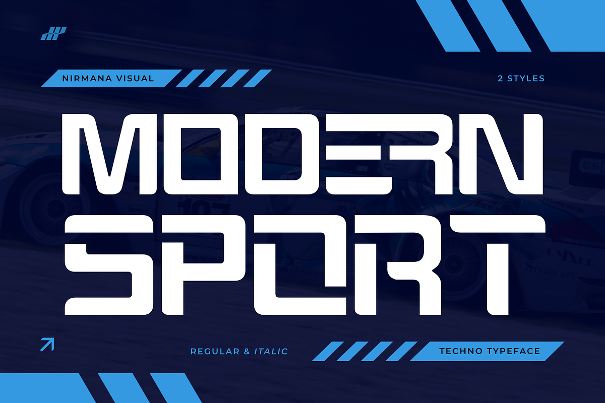 Modern Sport - Techno Logo Font, a Sans Serif Font by Nirmana Visual (Photo 1 of 10)