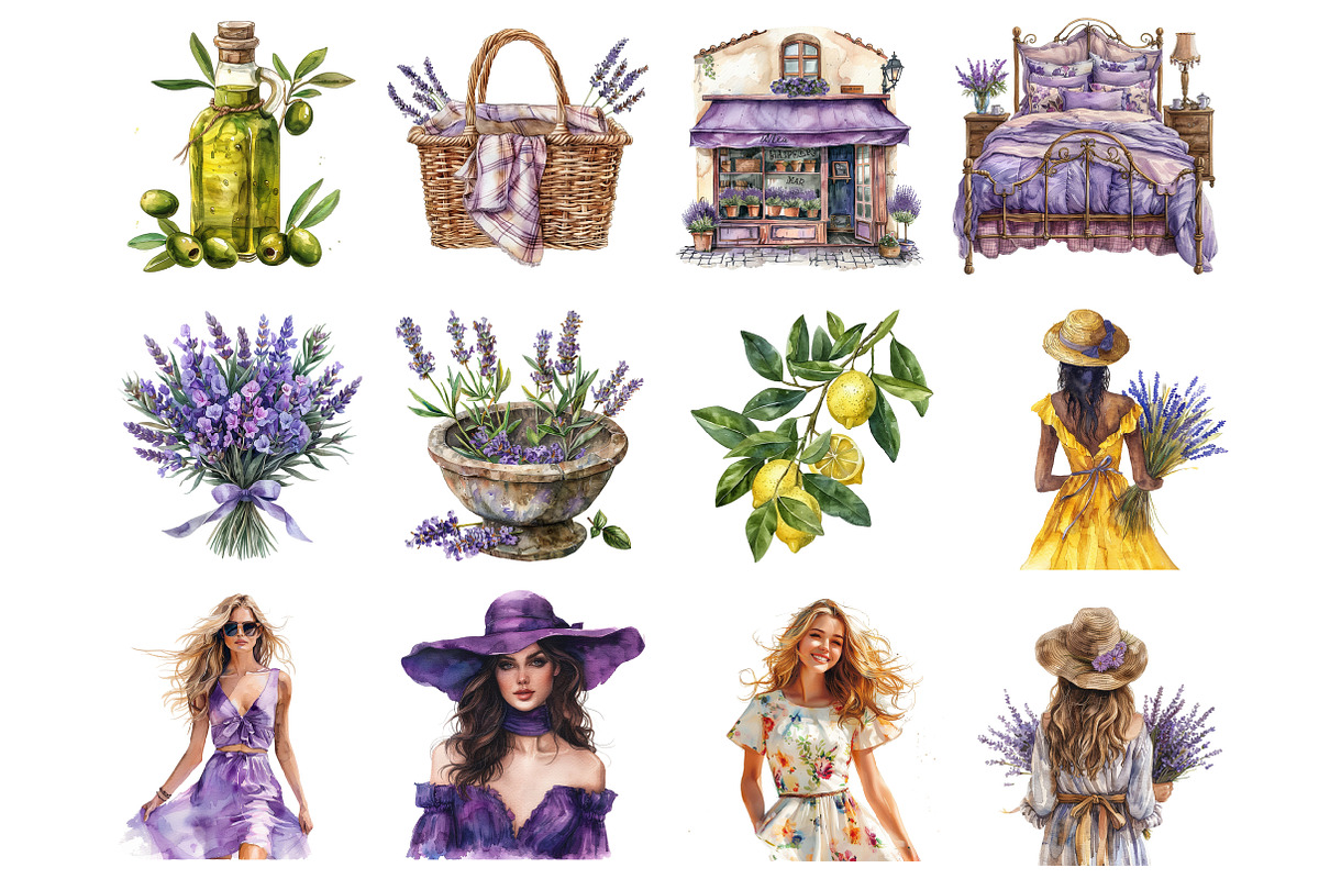 Provence Lavender Summer Clipart, an Illustration by Design Market (Photo 4 of 5)
