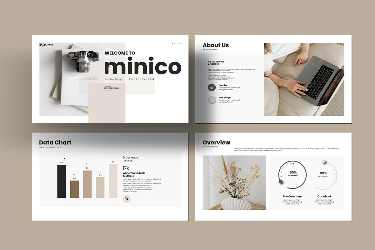 Minimal PowerPoint Template, a Presentation Template by Creative-Work (Photo 2 of 5)