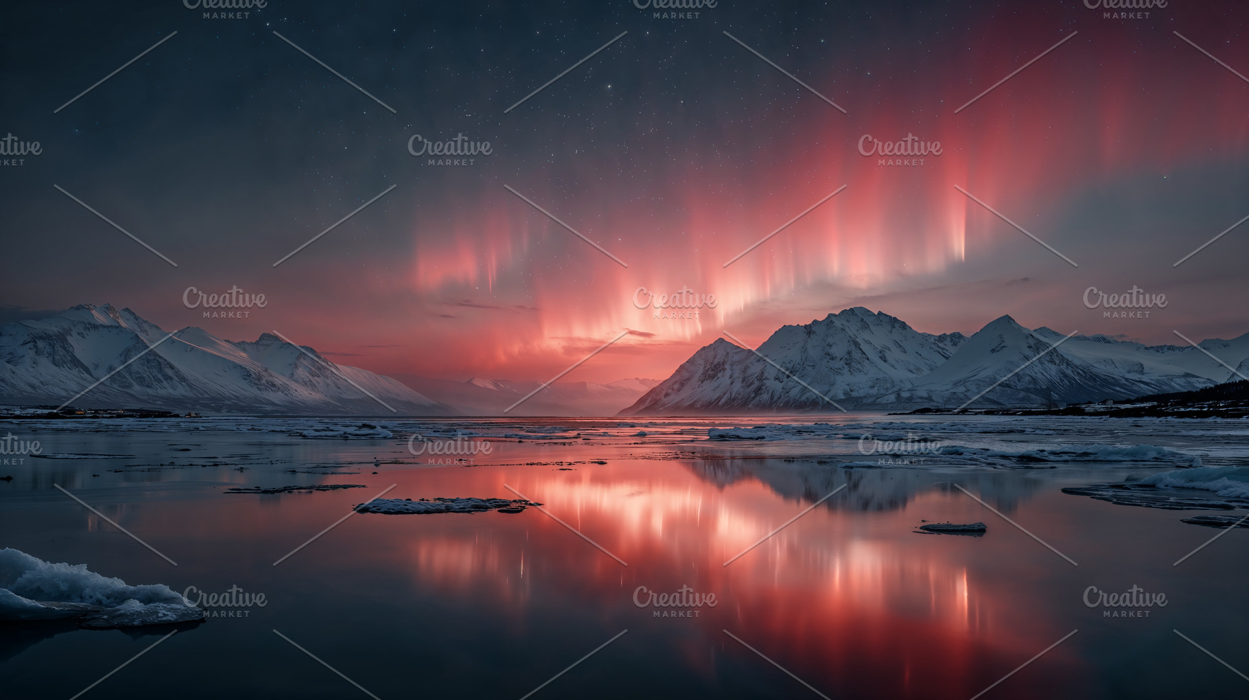 Stunning auroras illuminate tranquil lake and mountains at dusk, a Nature Photo by OSORIOartist