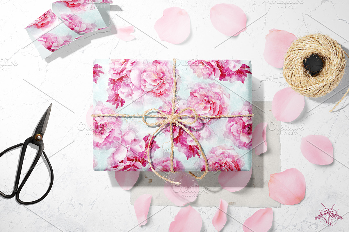 Sherbet | Watercolor roses patterns, a Pattern Graphic by Tanya Vollar (Photo 9 of 11)