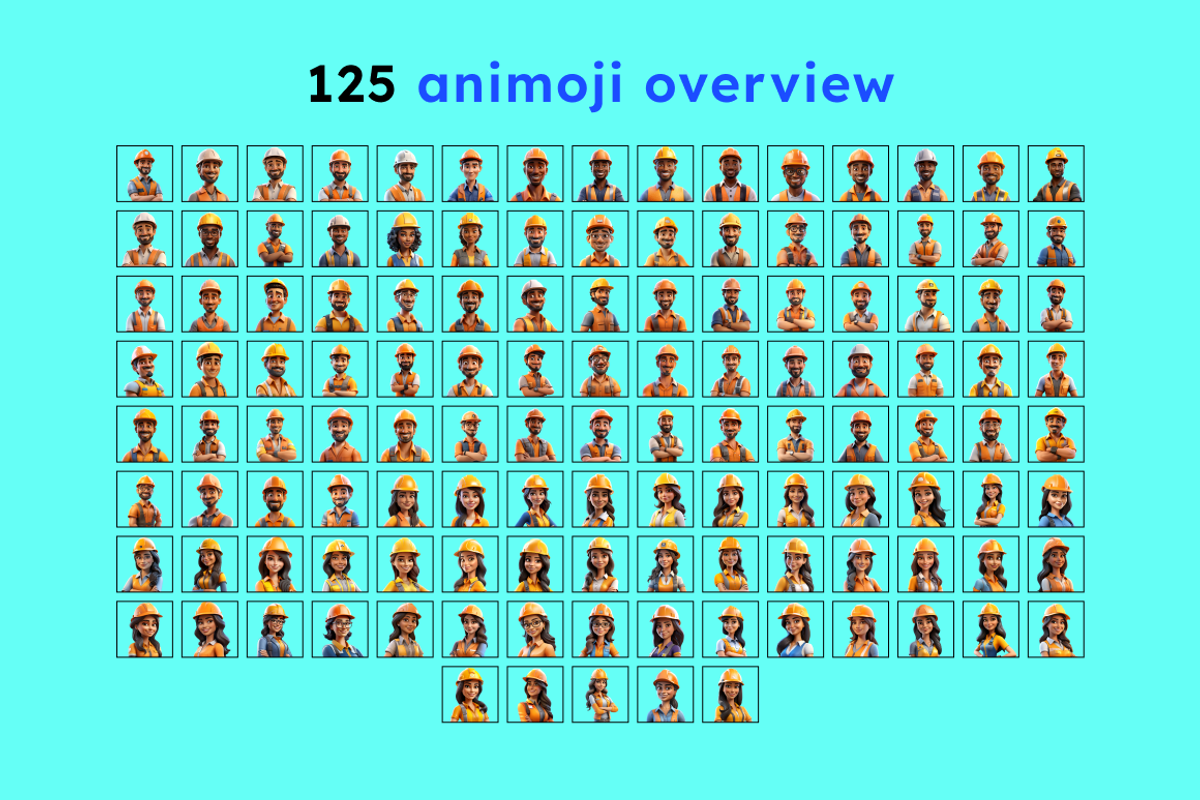 125 Animoji - Builder People, a Characters & Person 3D Model by Digital Blood (Photo 3 of 9)